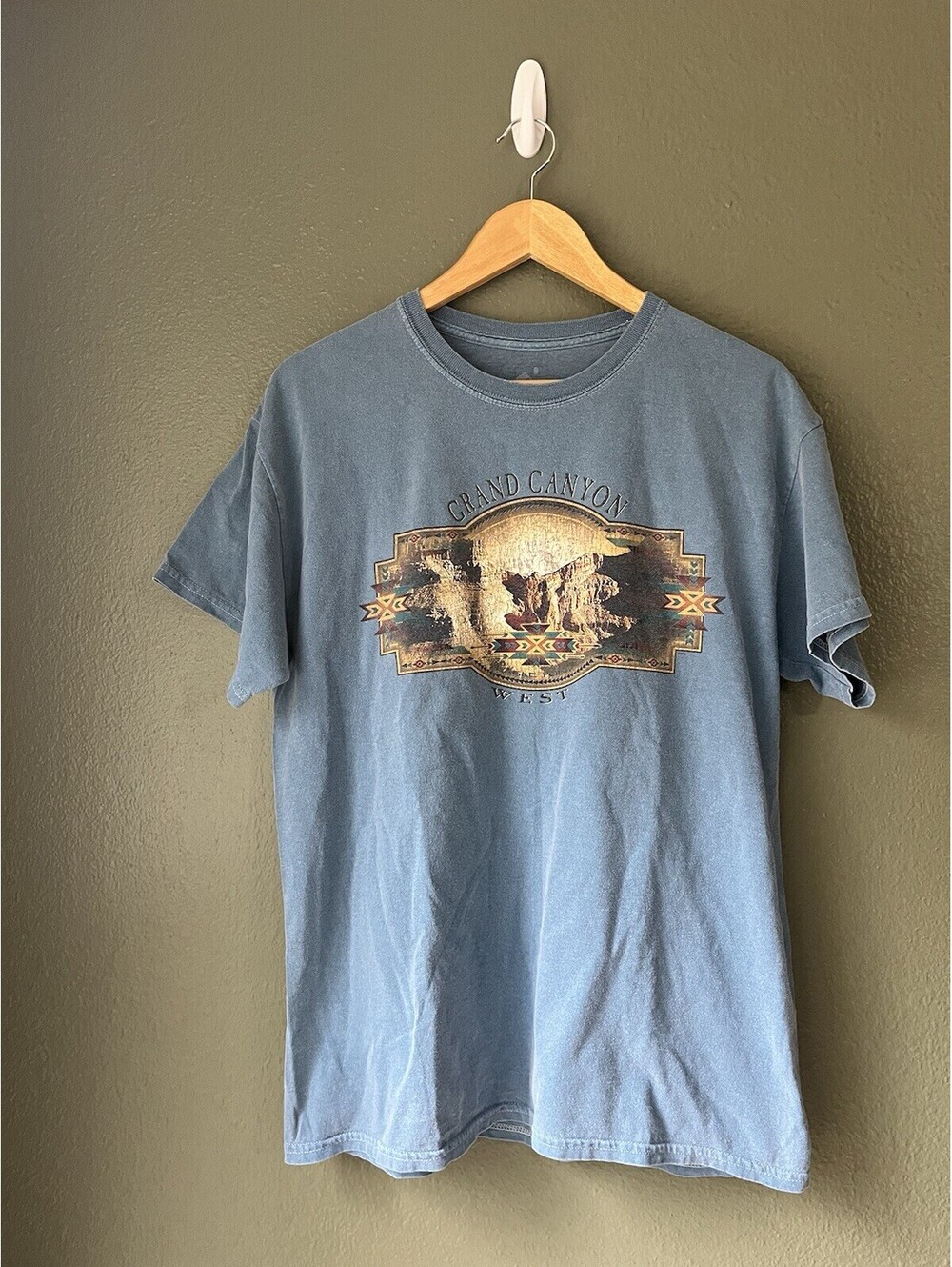 Grand Canyon West Heavy Weight Light Blue T Shirt - Picture 1 of 4